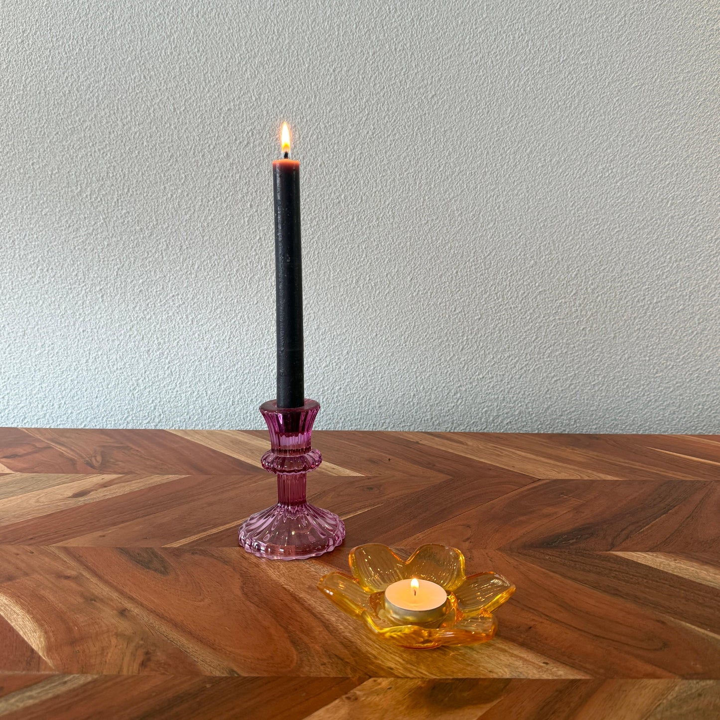 Purple - Sfeerlichthouder met kaars