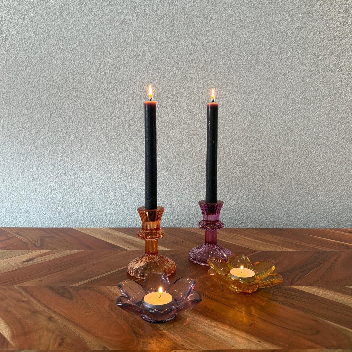 Purple - Sfeerlichthouder met kaars