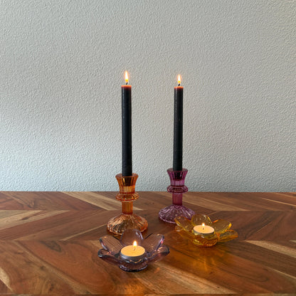 Purple - Sfeerlichthouder met kaars